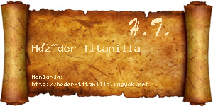 Héder Titanilla névjegykártya